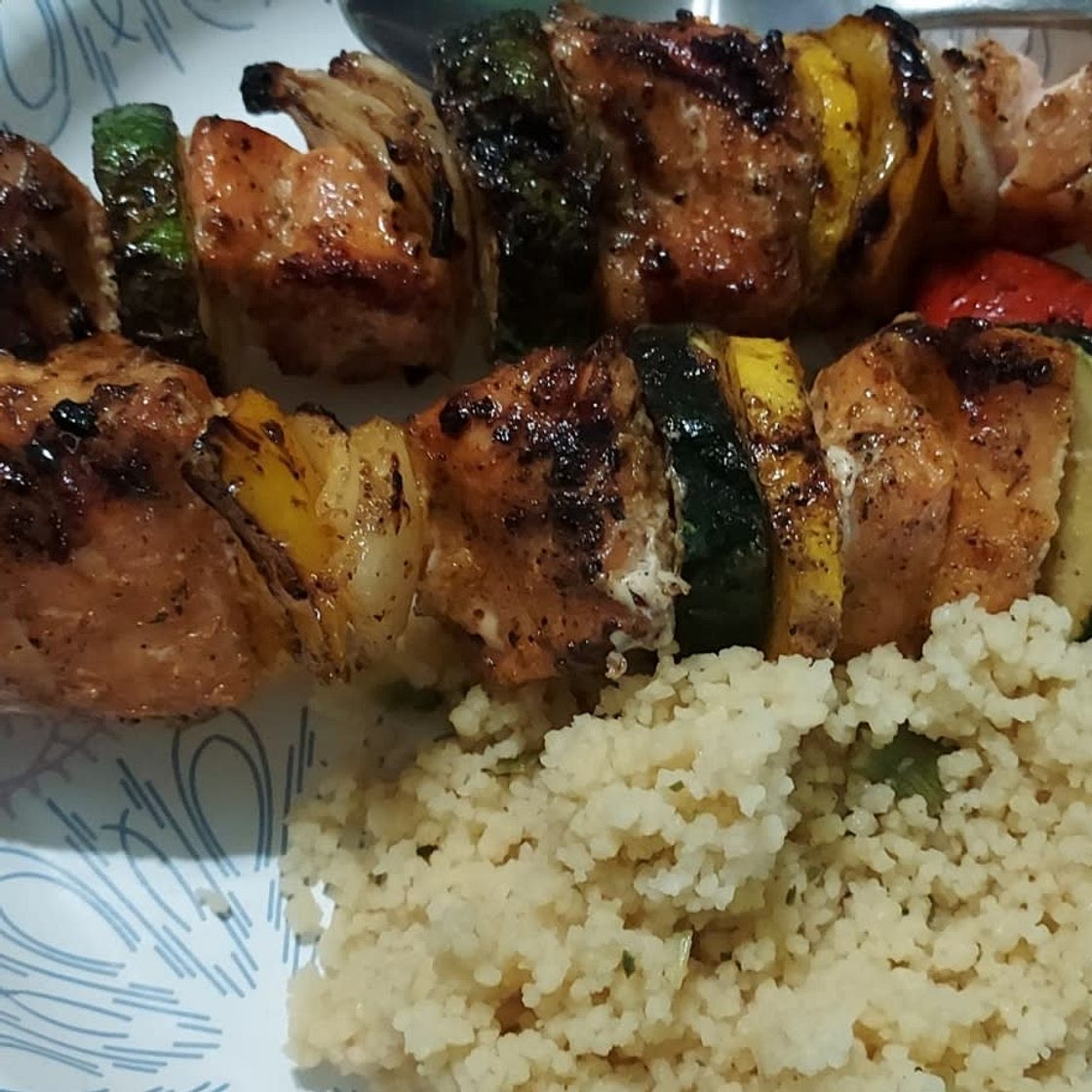 Keto Grilled Salmon Kebobs