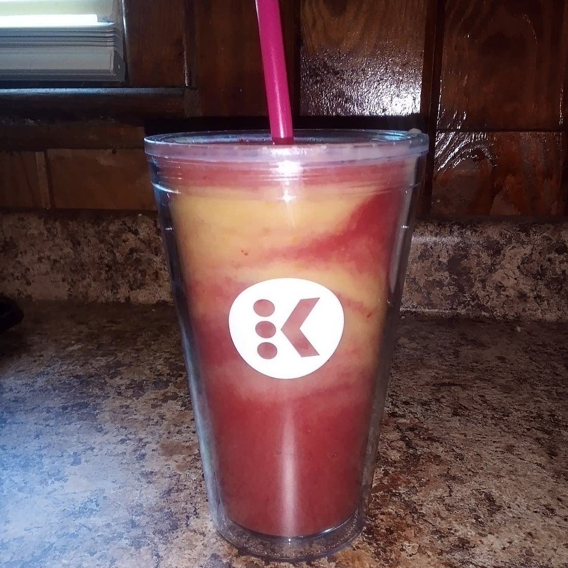 Peach Raspberry Swirl Smoothie