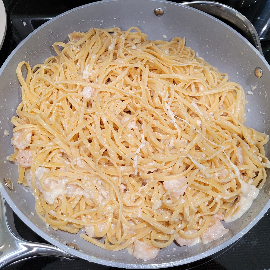Creamy Shrimp Linguine Explosion