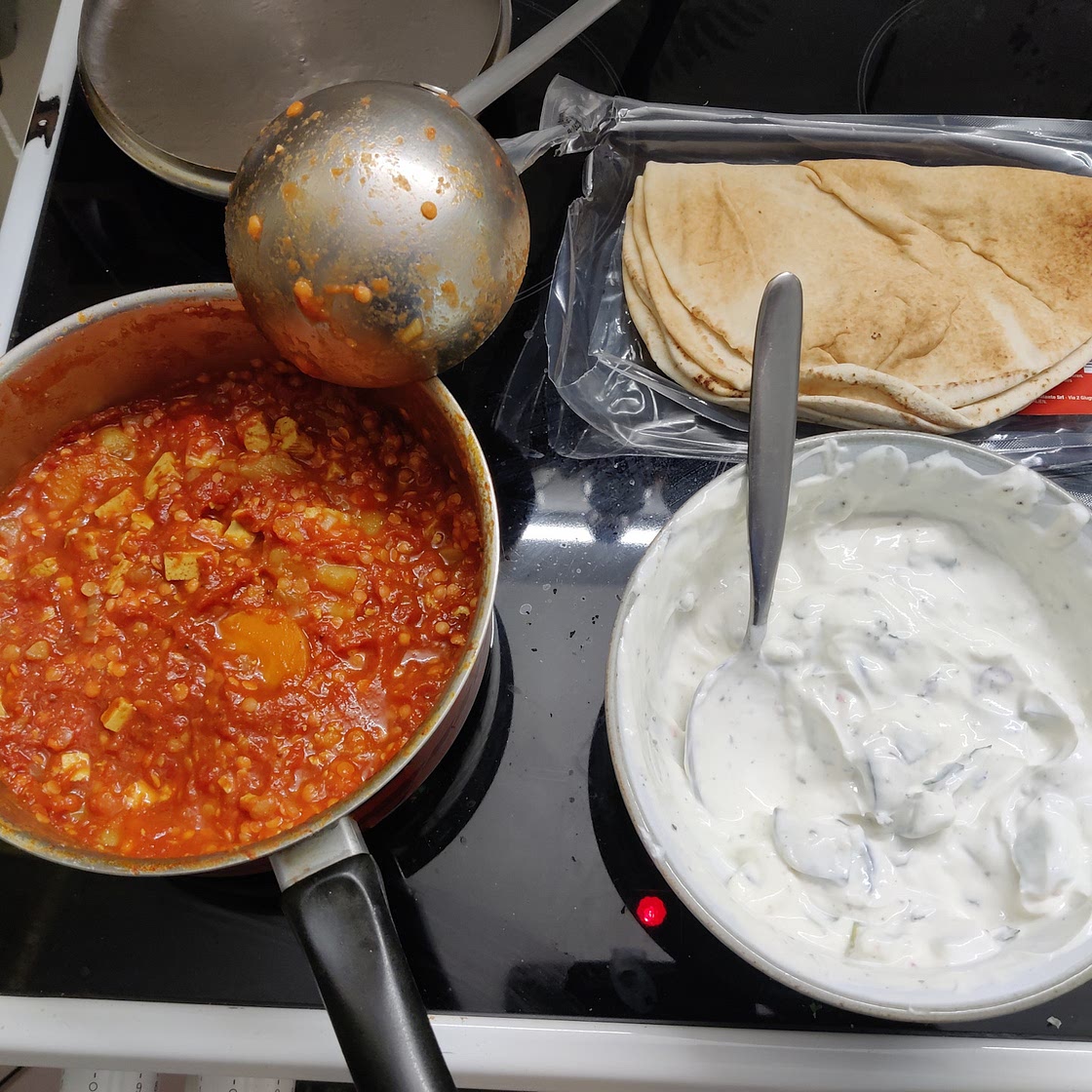 Dal, raita & flatbread