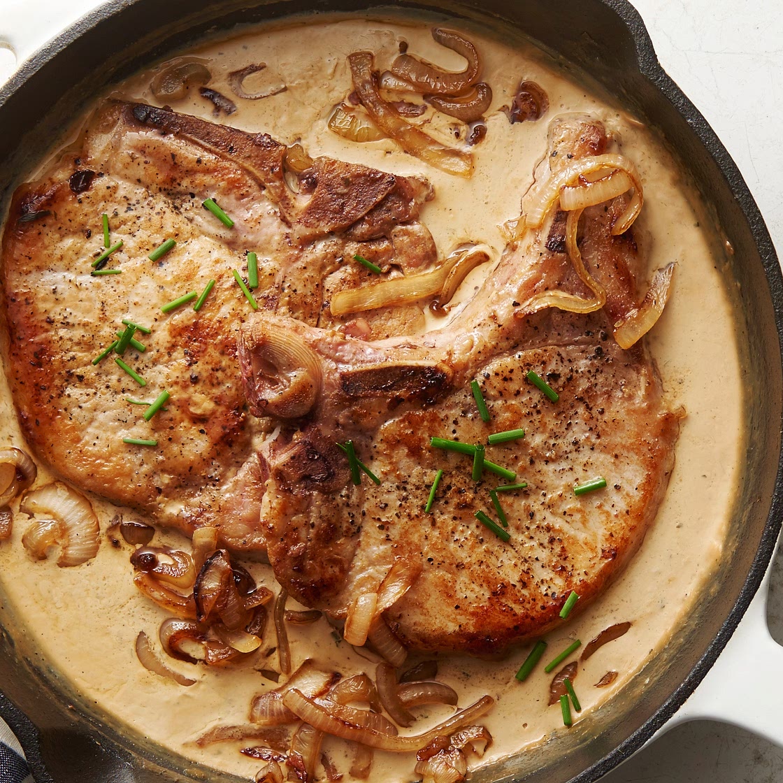 Creamy Smothered Ranch Pork Chops for Two