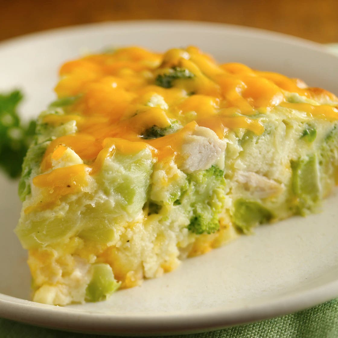 Gluten-Free Impossibly Easy Chicken and Broccoli Pie