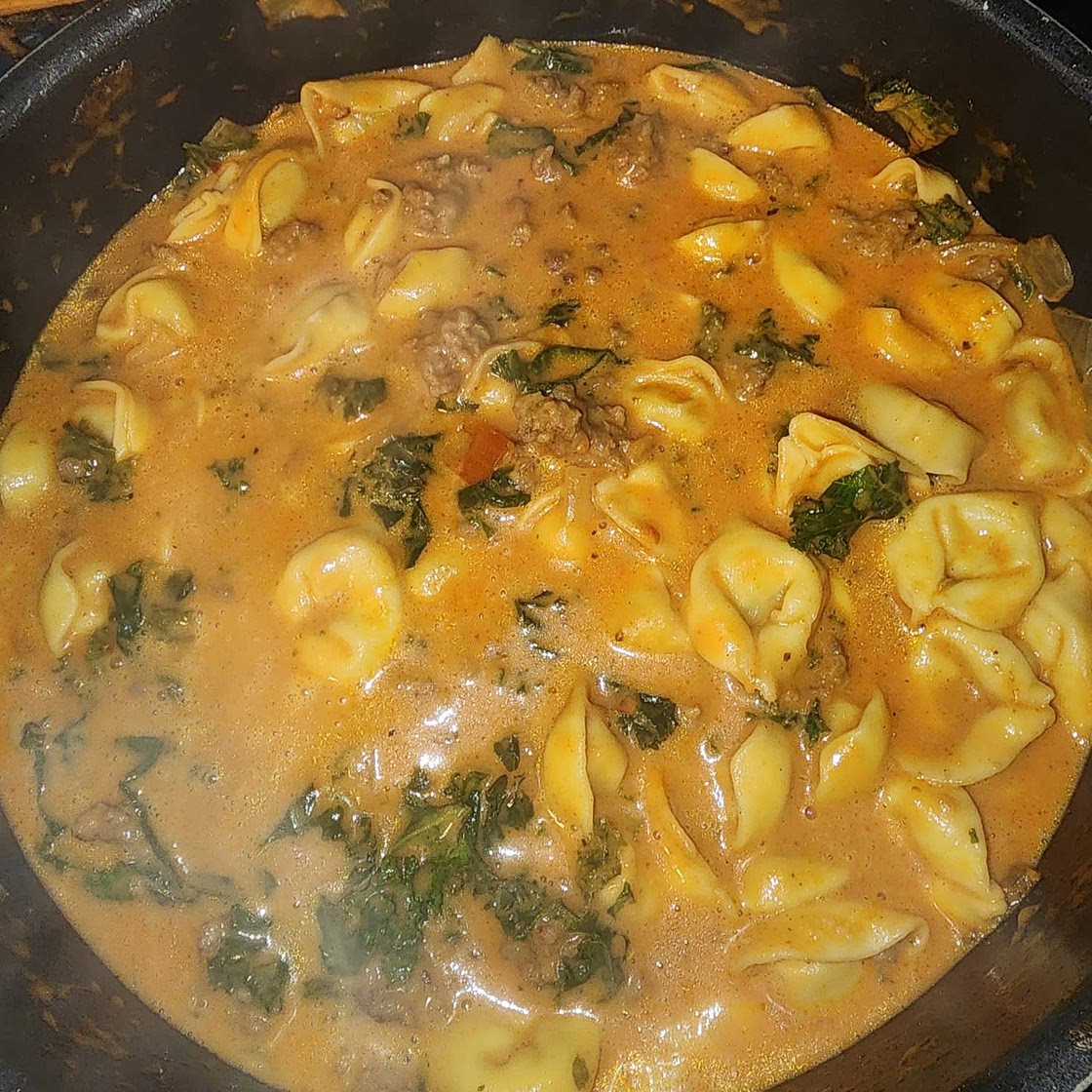 Tortellini Soup with Italian Sausage and Kale