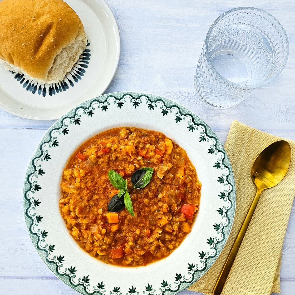 Hearty Vegan Red Pepper and Red Lentil Soup Recipe