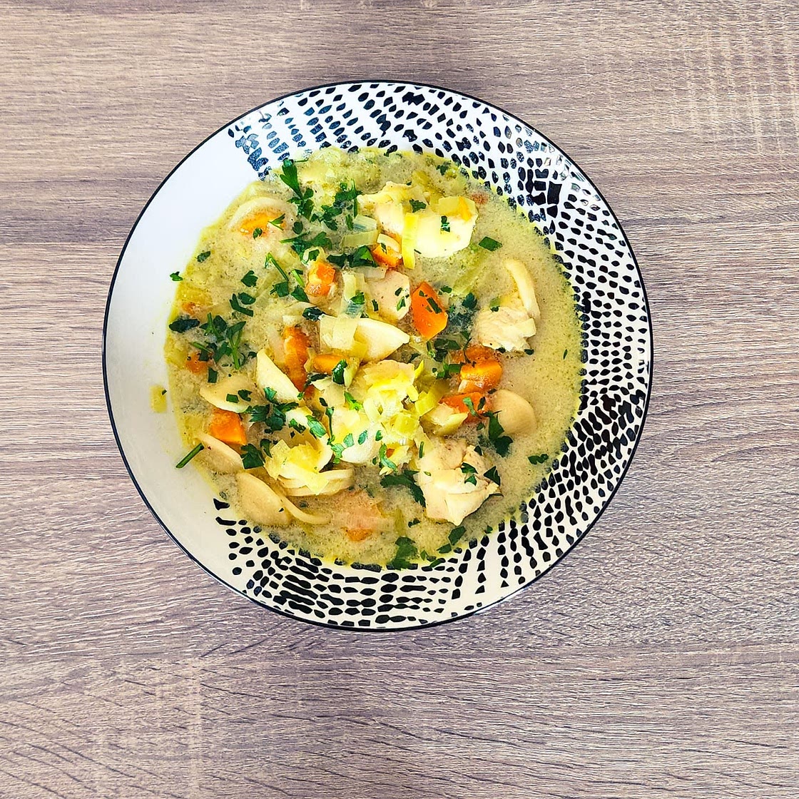 Soupe au poulet et orecchiette