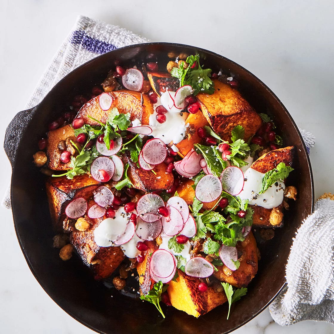 Roasted Butternut Squash with Spiced Chickpeas