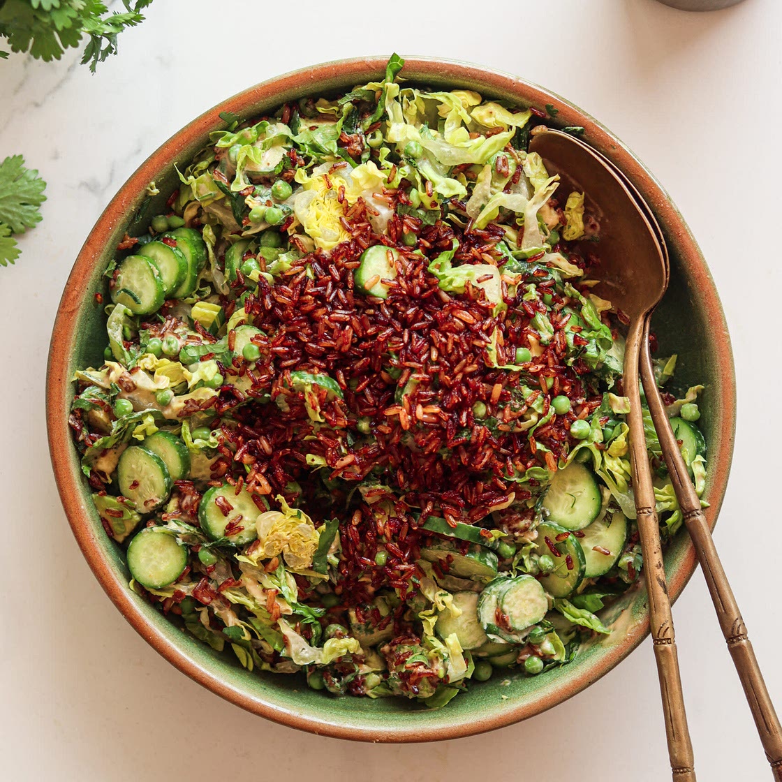 Crispy Rice Gochujang Kimchi Salad