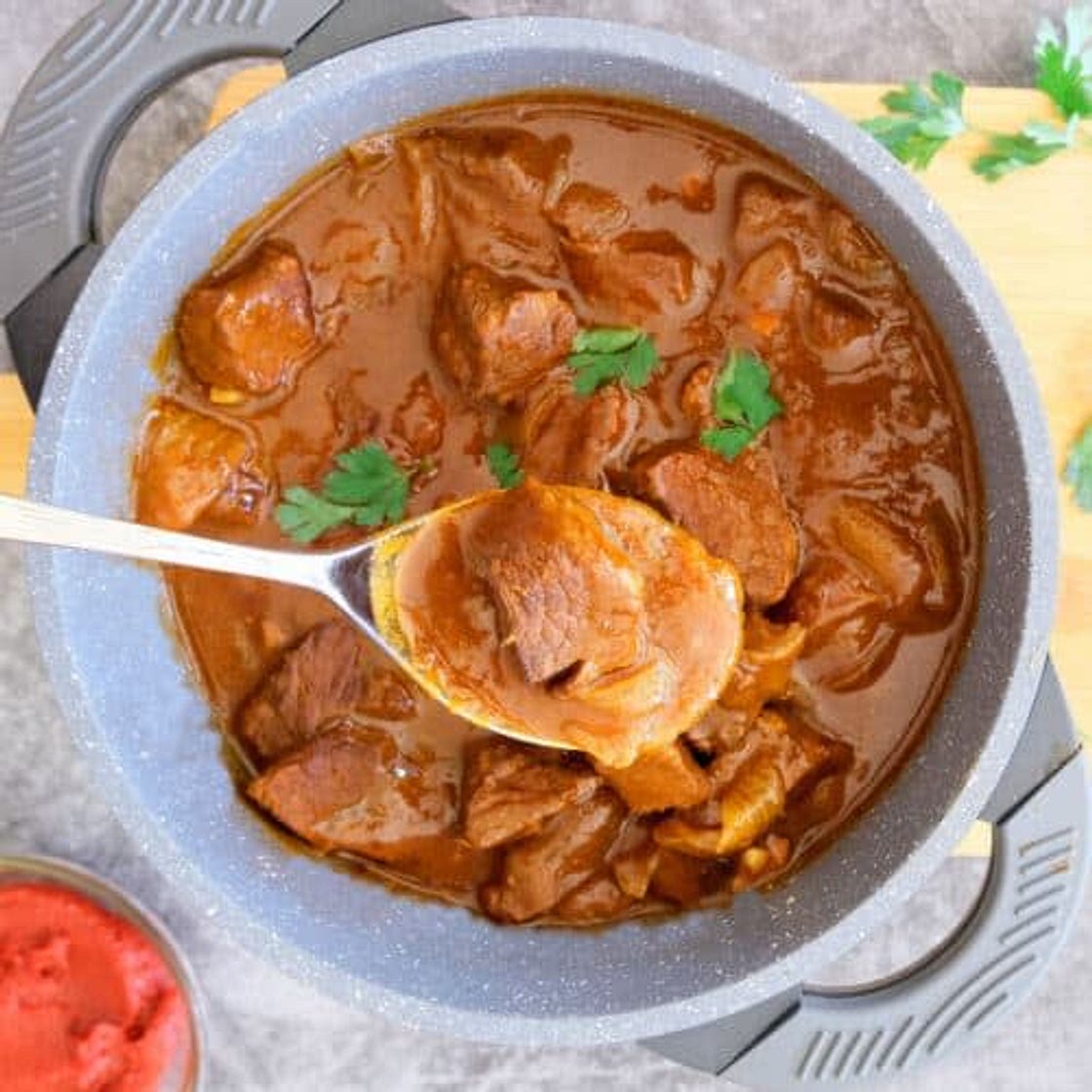 Traditional Czech Goulash with Dark Beer