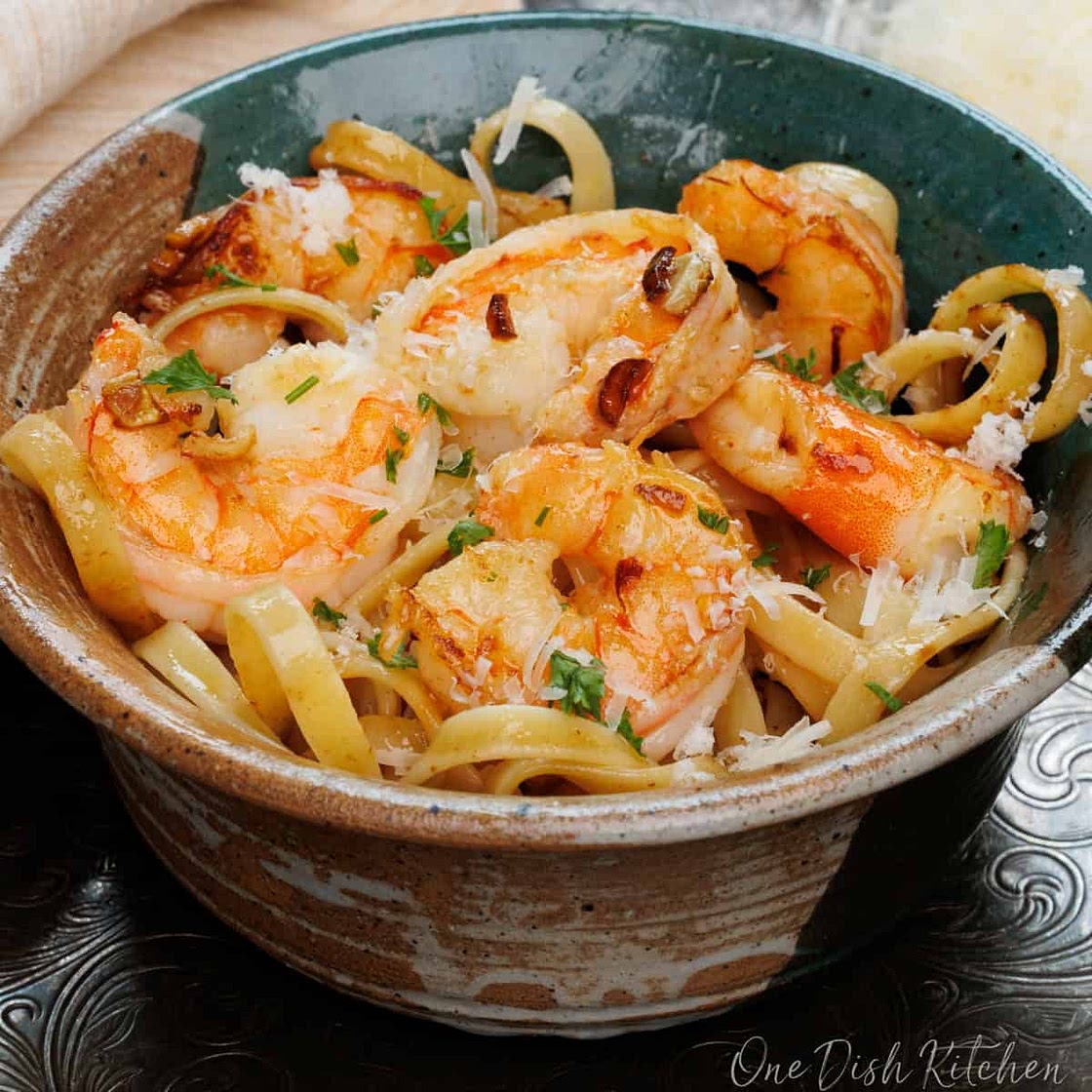 Shrimp Fettuccine For One