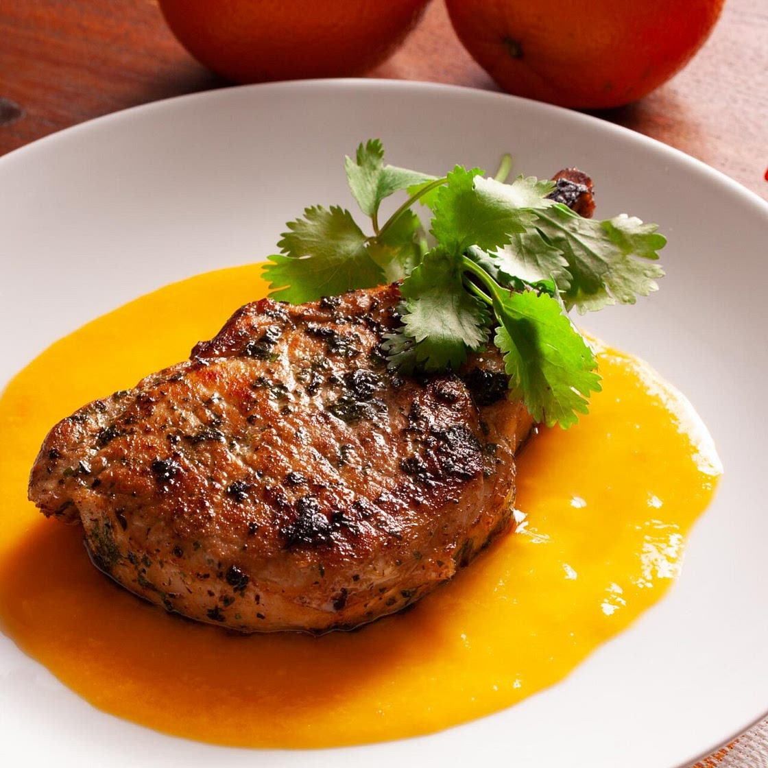 Pork Chops with Mango Habanero Sauce