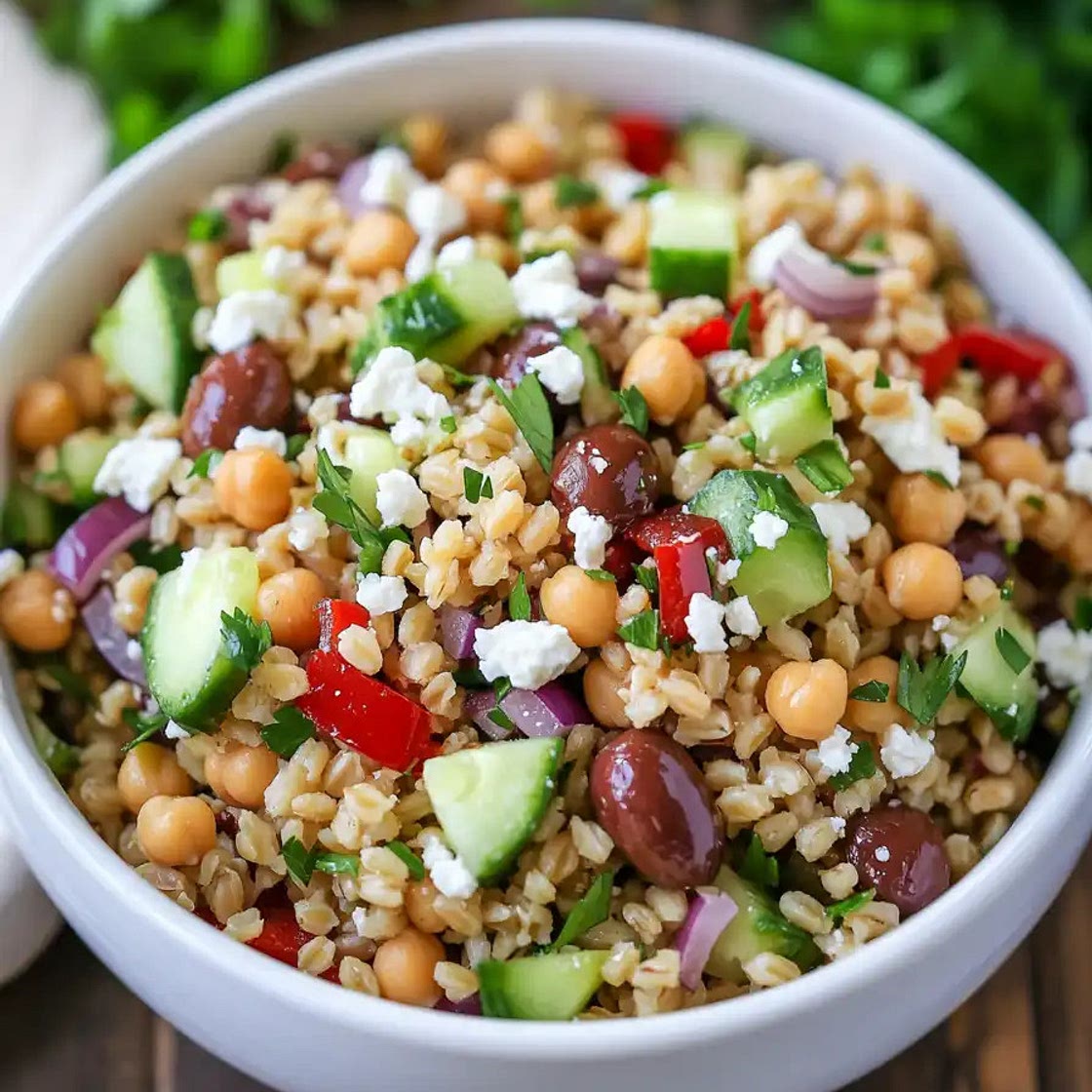 Healthy Farro Salad with Feta