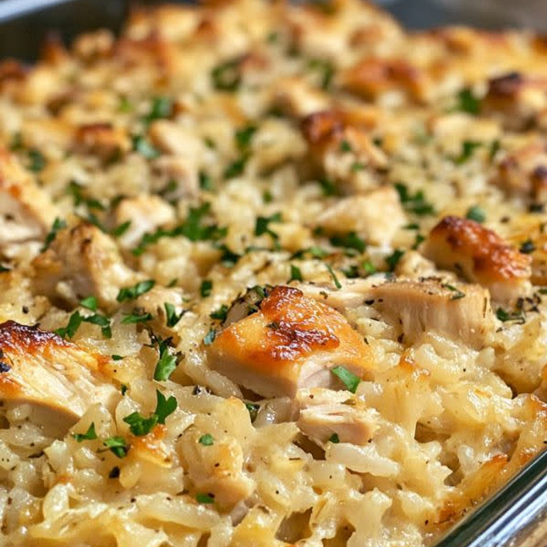 Baked Creamy Chicken and Rice Casserole