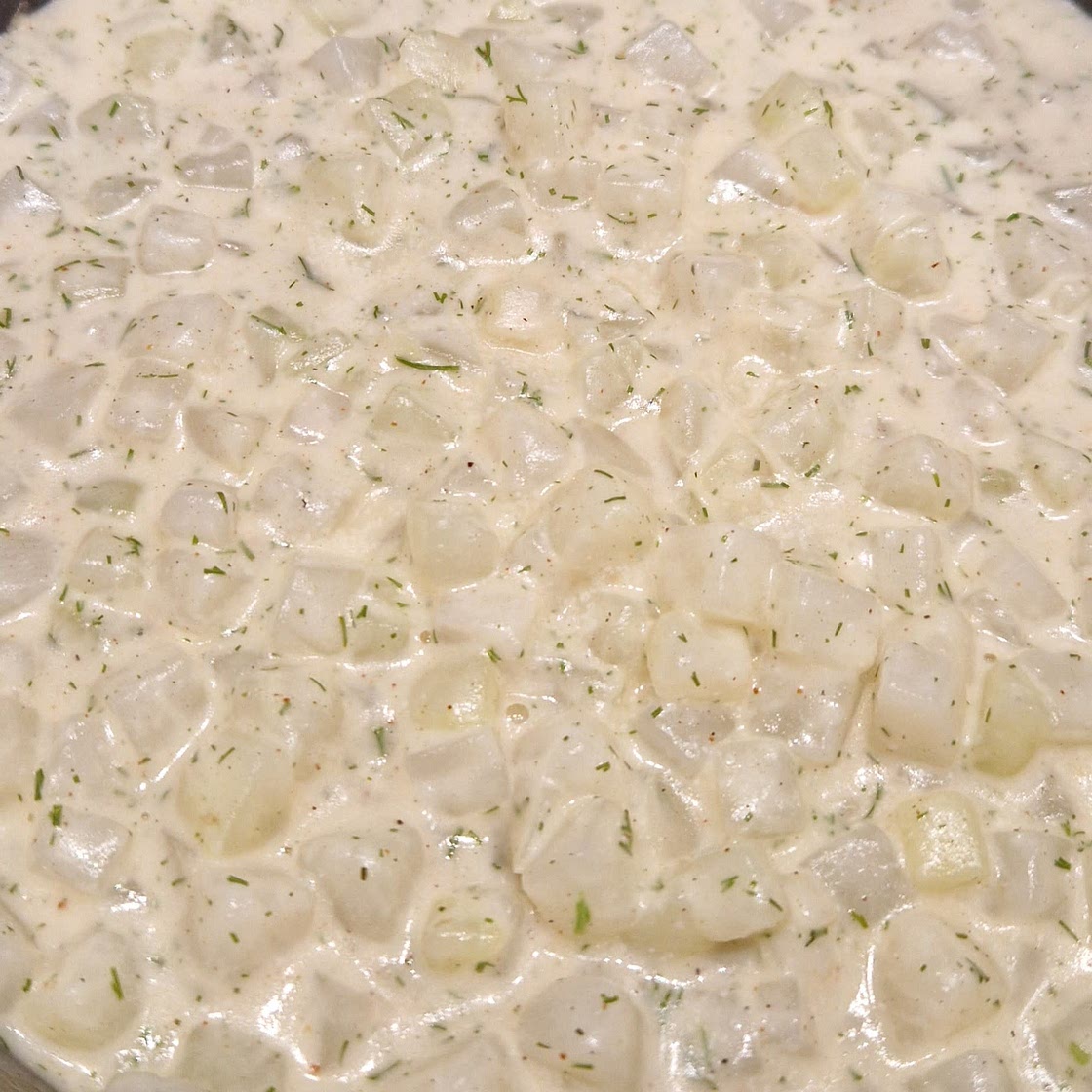 Kartoffelstampf mit cremigem Kohlrabi & Dill