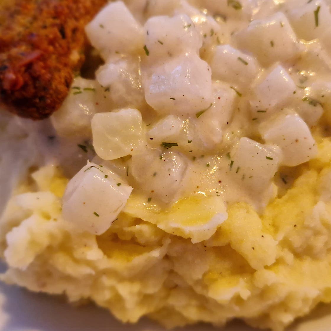 Kartoffelstampf mit cremigem Kohlrabi & Dill