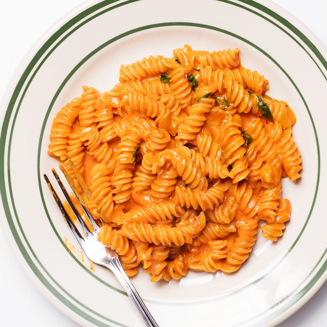 Fusilli alla Vodka with Basil and Parmesan
