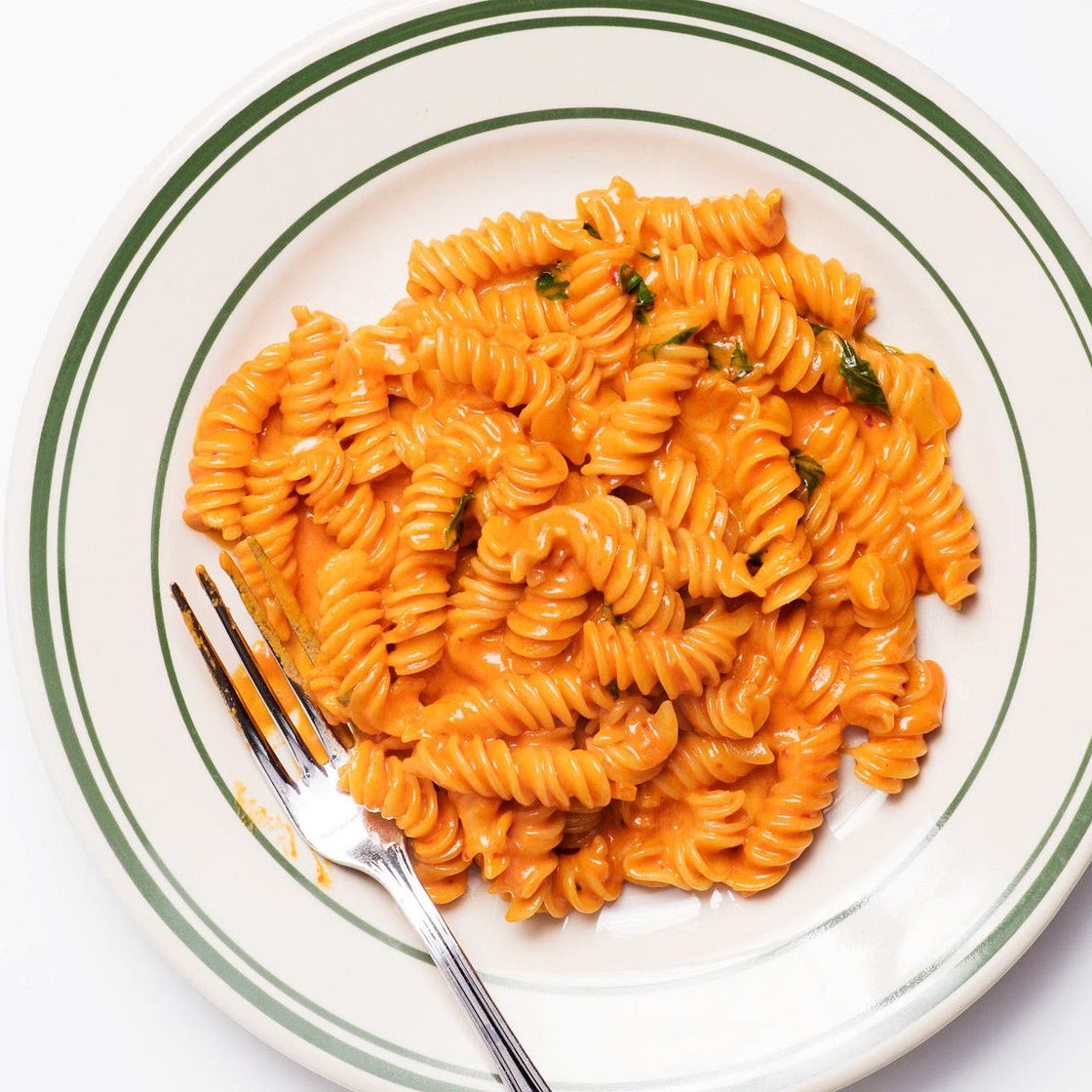Fusilli alla Vodka with Basil and Parmesan