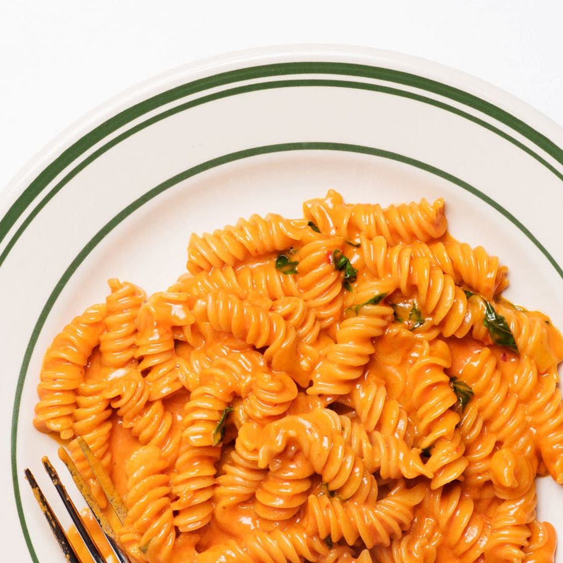 Fusilli alla Vodka with Basil and Parmesan