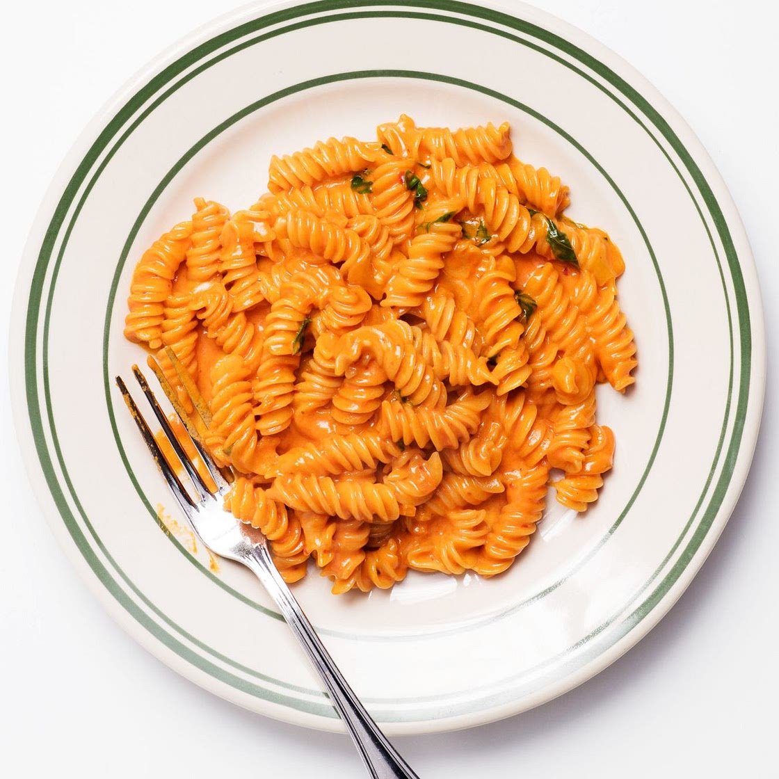 Fusilli alla Vodka with Basil and Parmesan
