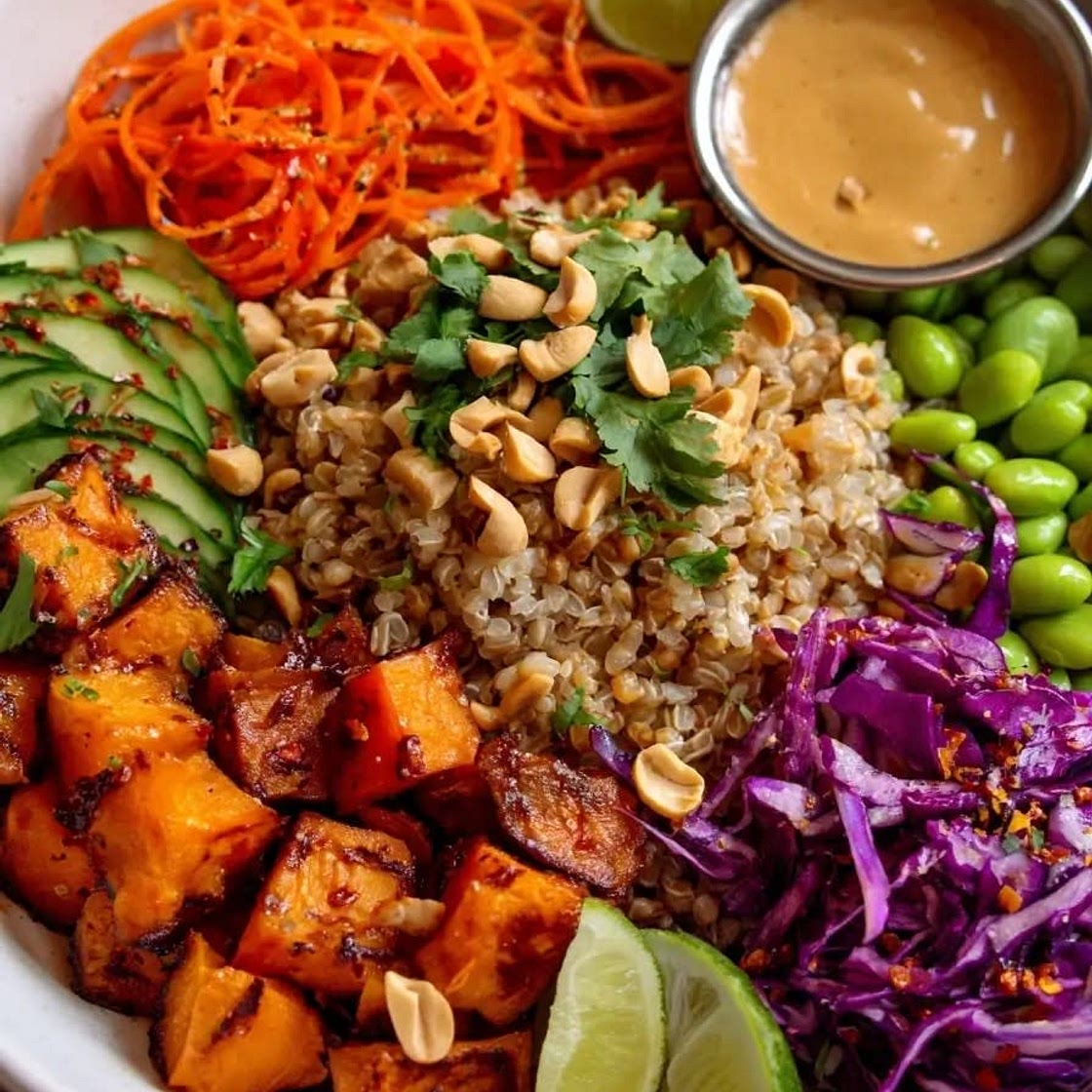 Thai Peanut Sweet Potato Buddha Bowl