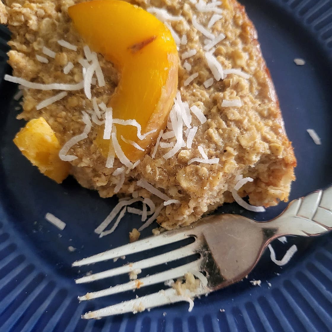 High Protein Peach Baked Oatmeal