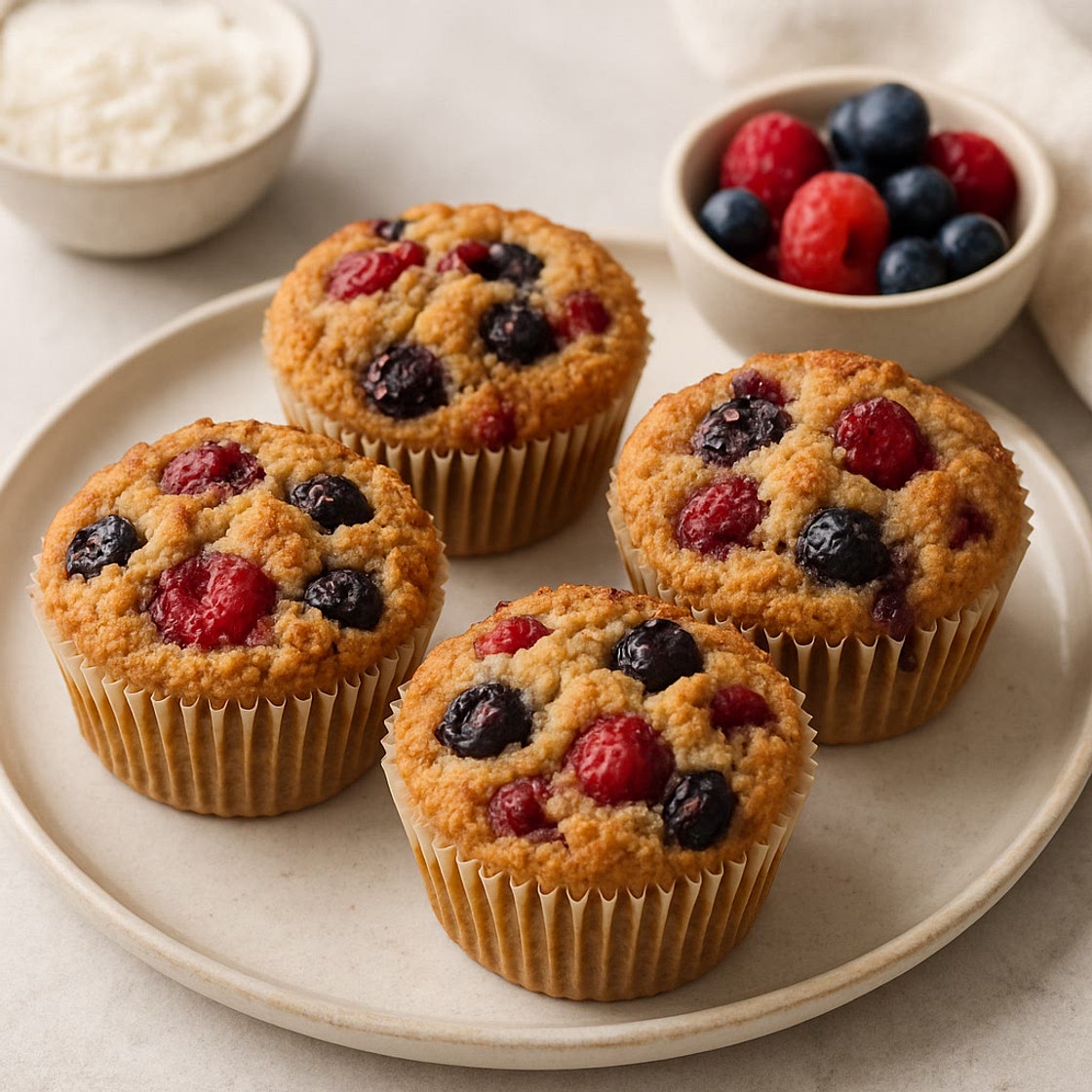 Coconut Flour Fruit Muffins