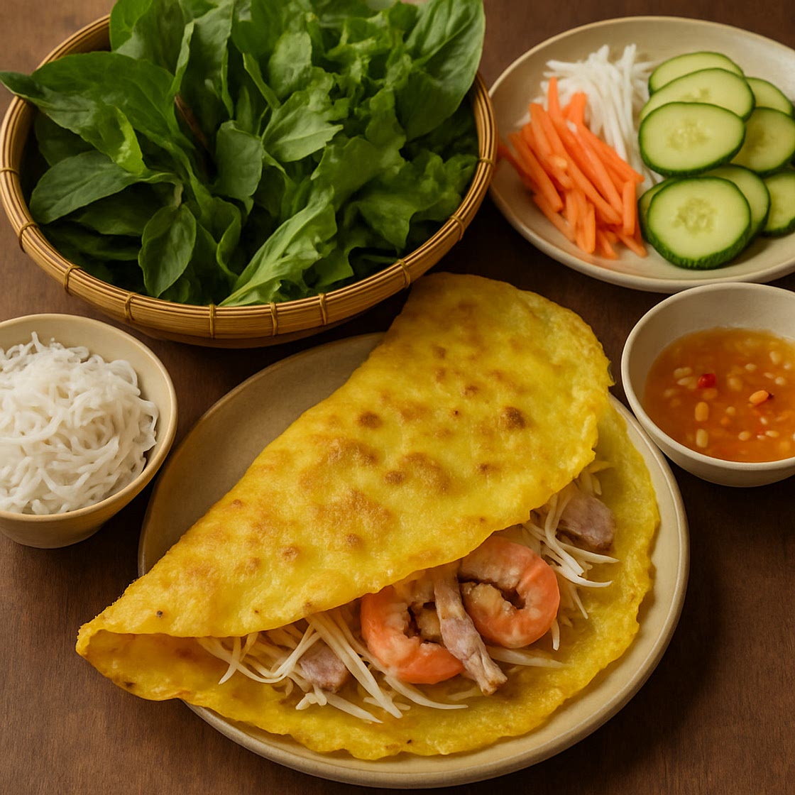 Central Vietnamese Banh Xéo (Sizzling Pancake)