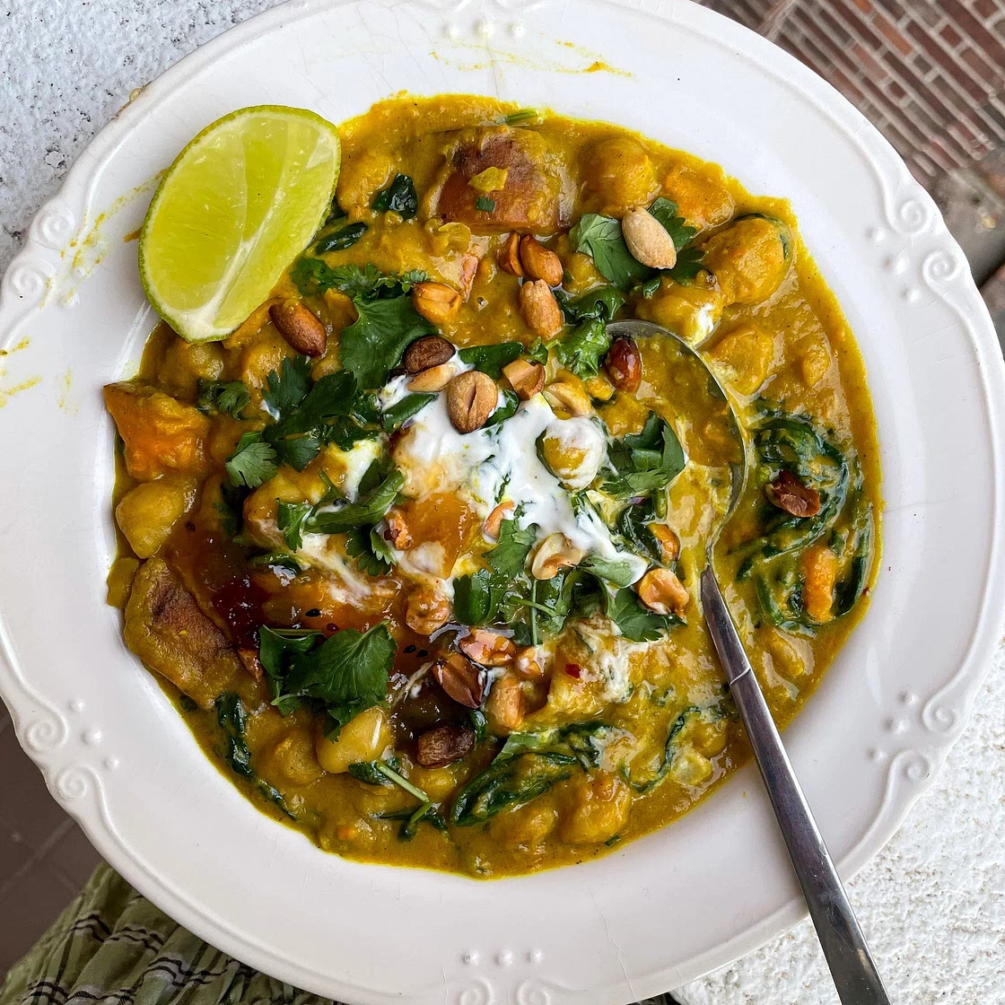 Chickpea, Sweet Potato + Peanut Butter Curry
