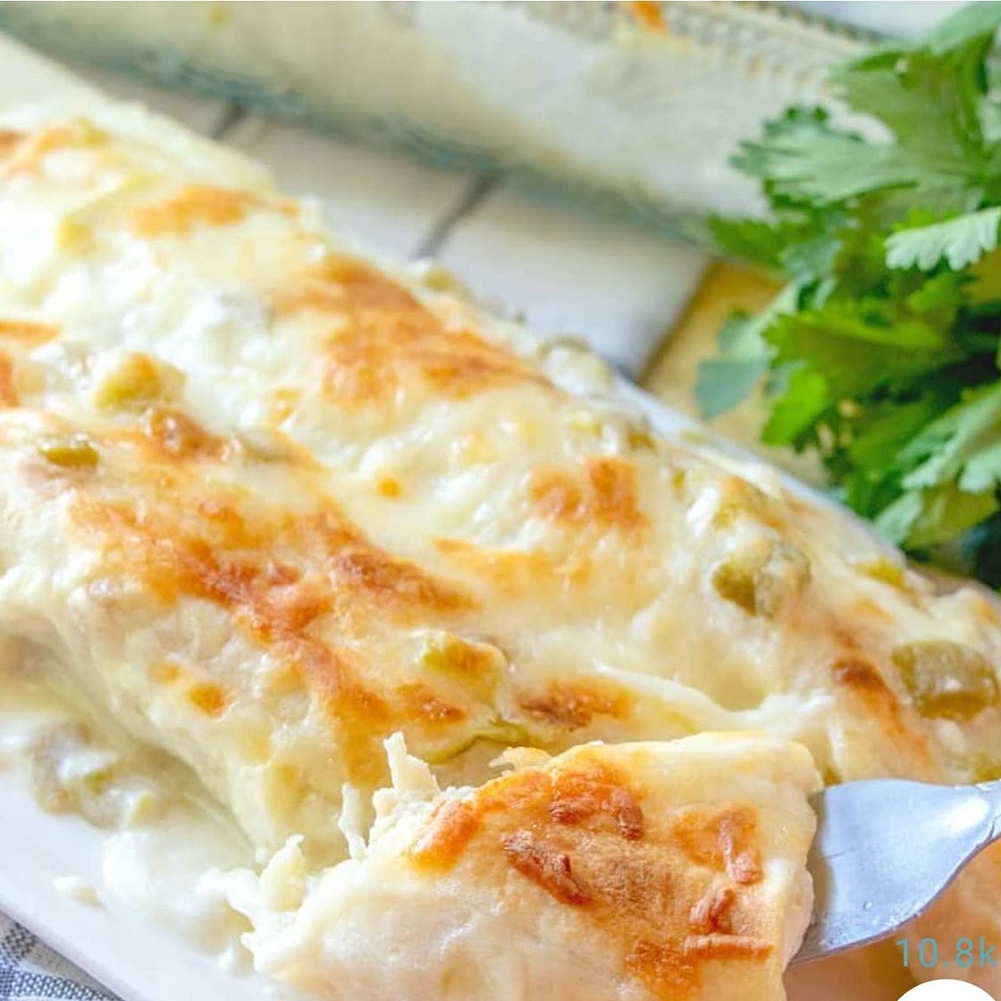 White chicken enchiladas