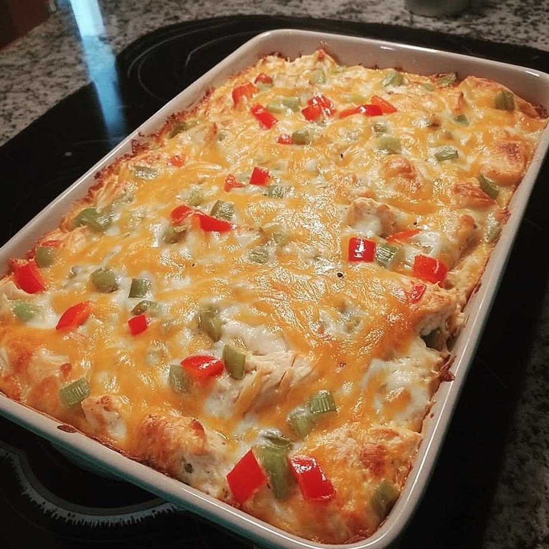 Cheesy Chicken & Pepper Casserole