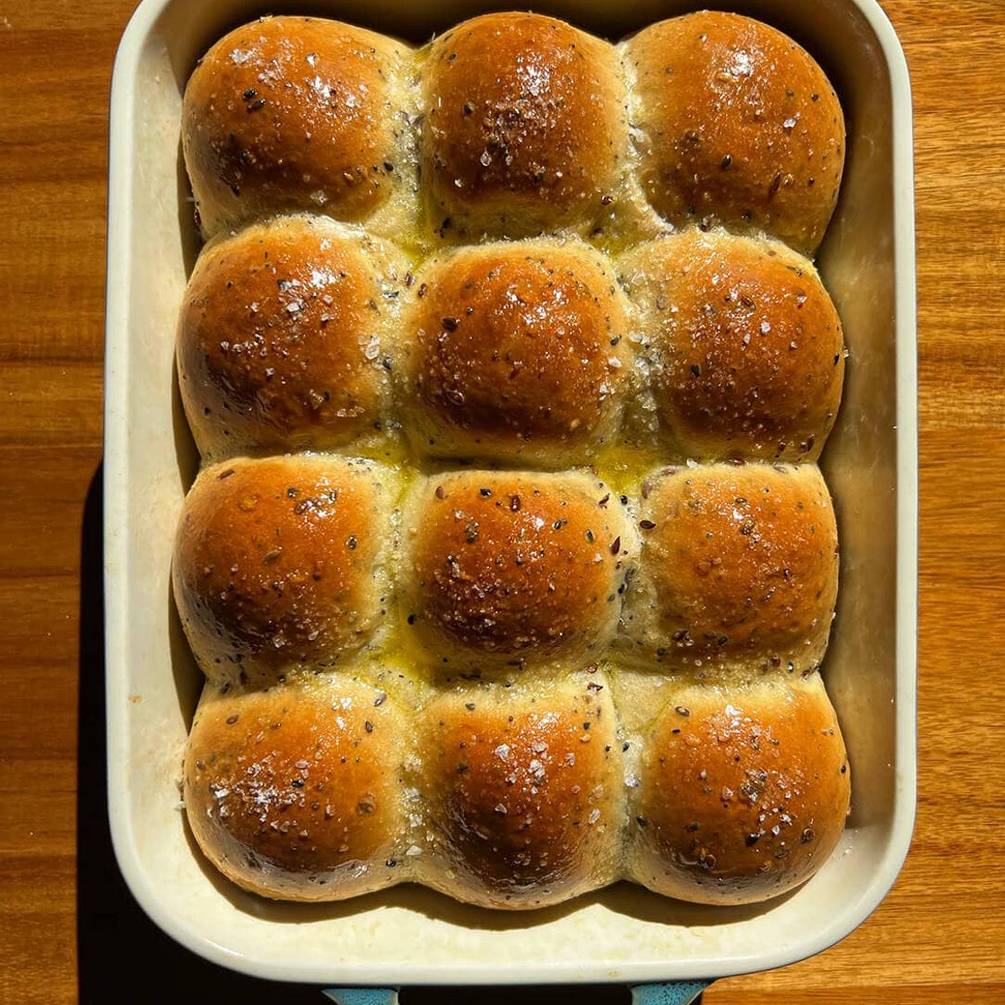 Buttery Seeded Dinner Rolls