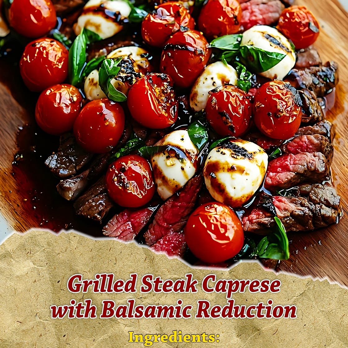 Grilled Steak Caprese with Balsamic Reduction
