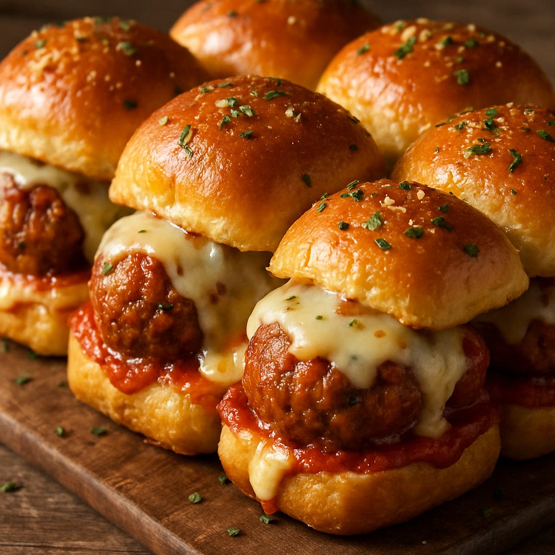 Cheesy Meatball Sliders