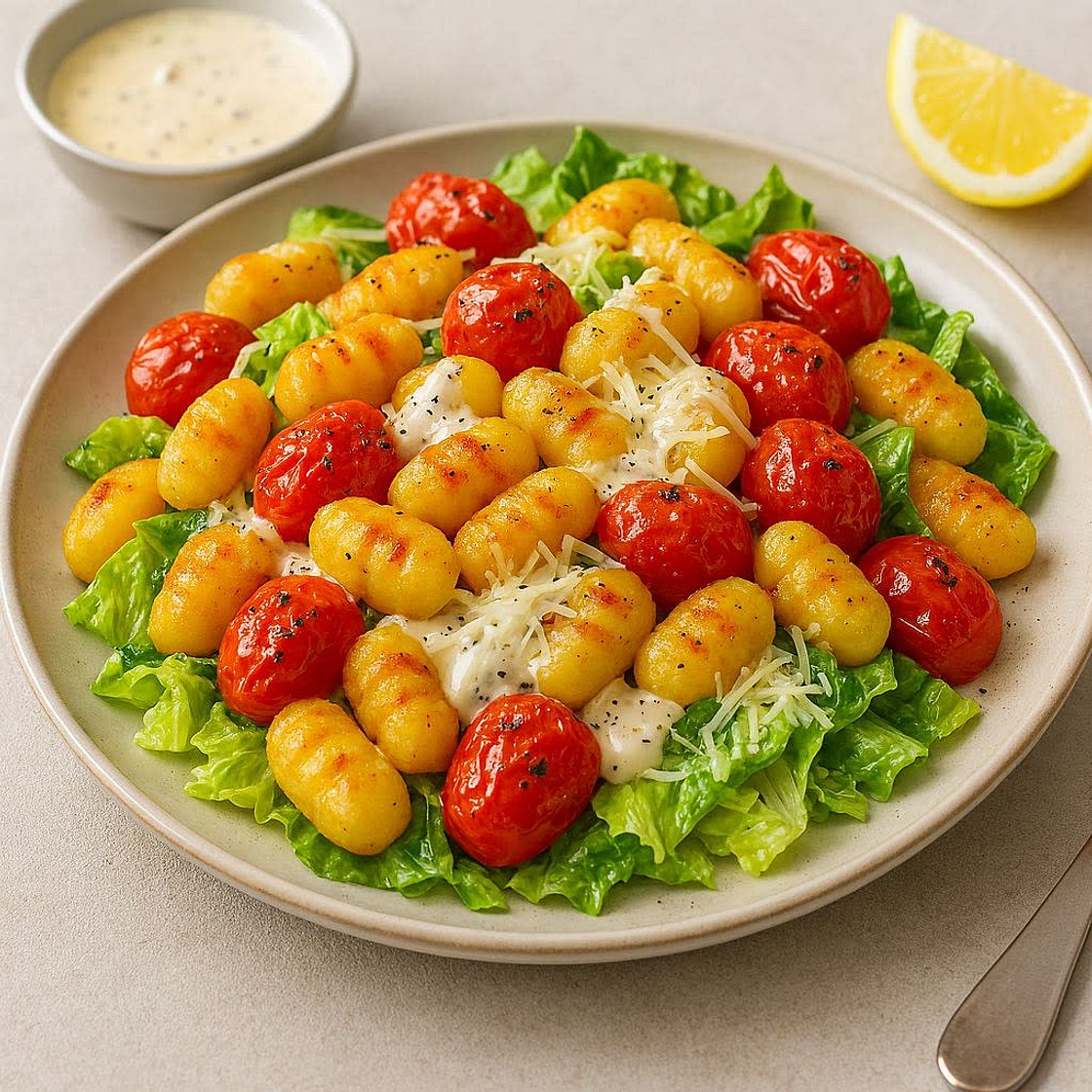 Gnocchi-Salat mit Caesar Dressing