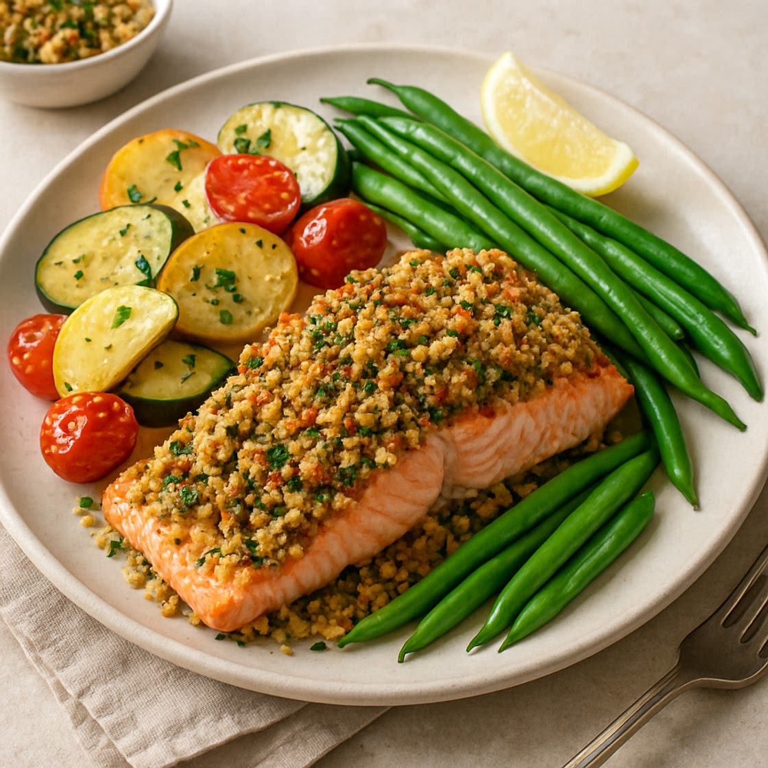 Provencal-style Crumbed Salmon