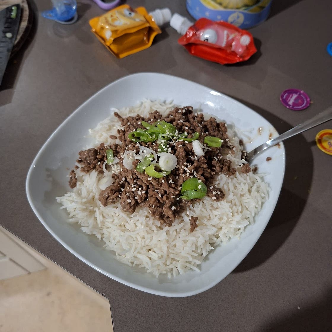 Korean Ground Beef and Rice Bowls