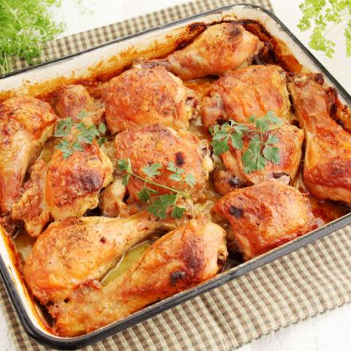 Sobrecoxa de frango no forno