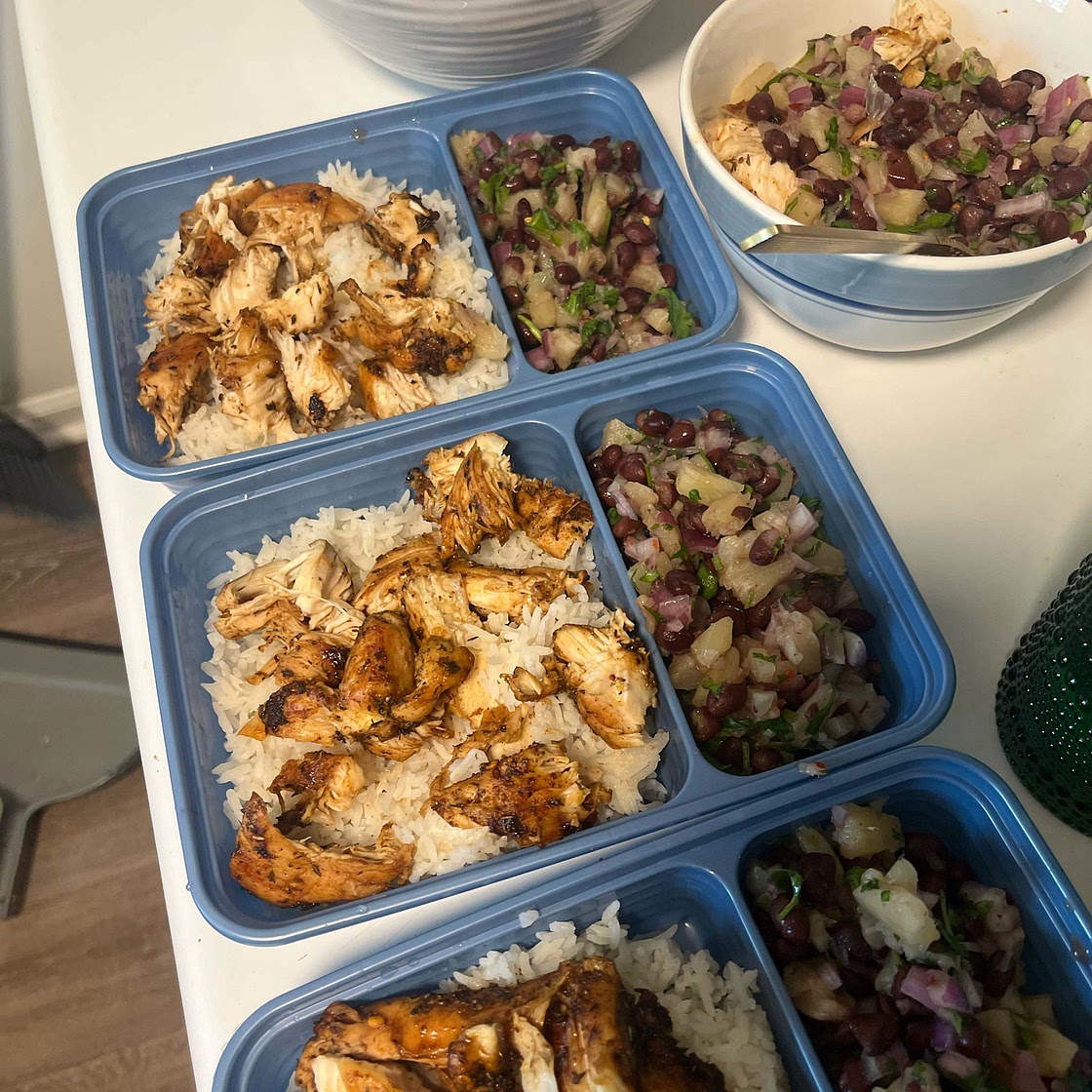 Jerk Chicken with Pineapple Black Bean Salsa
