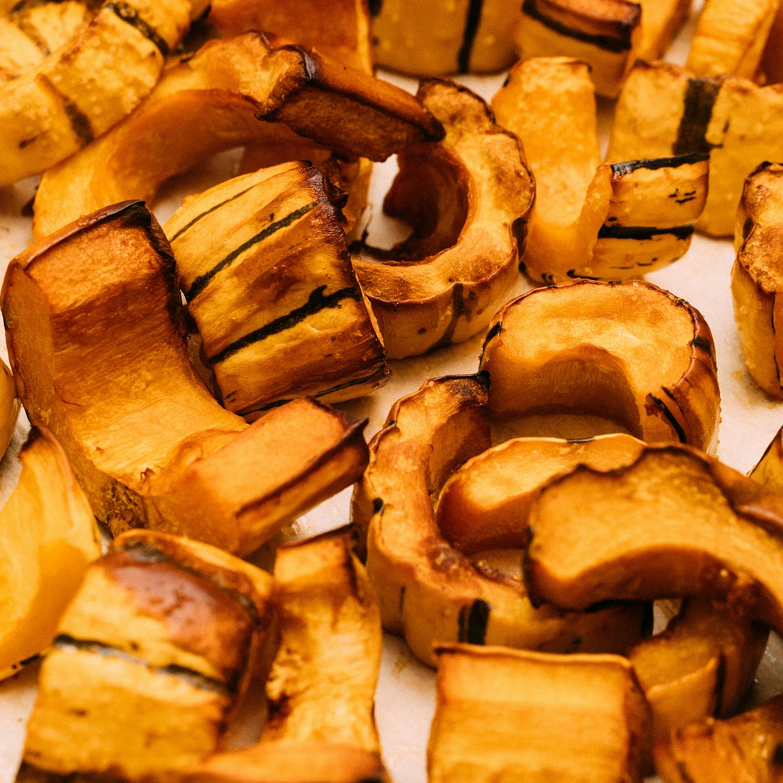 Maple Ancho-Roasted Delicata Squash