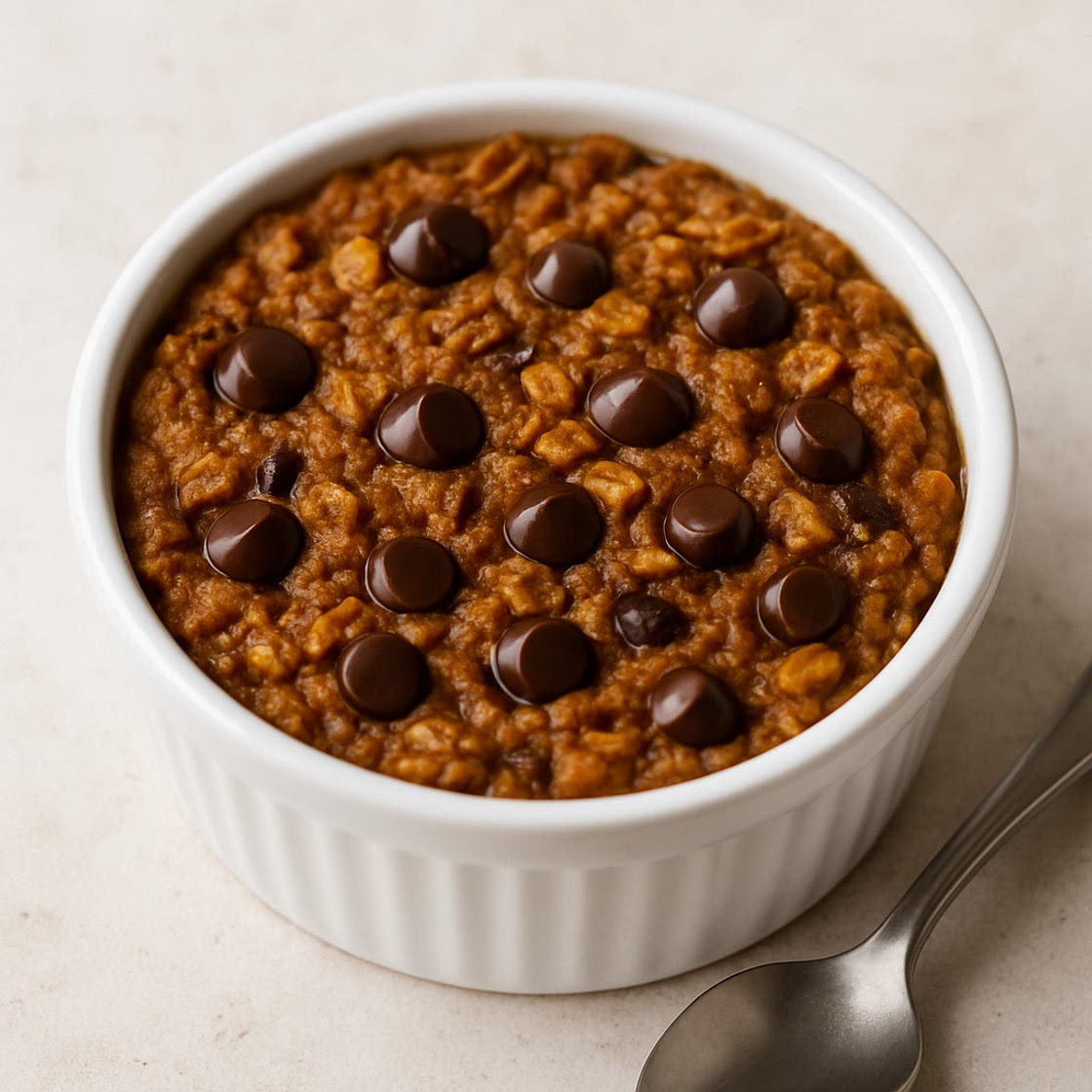 Single Serve Pumpkin Chocolate Chip Baked Oatmeal (Gluten Free)