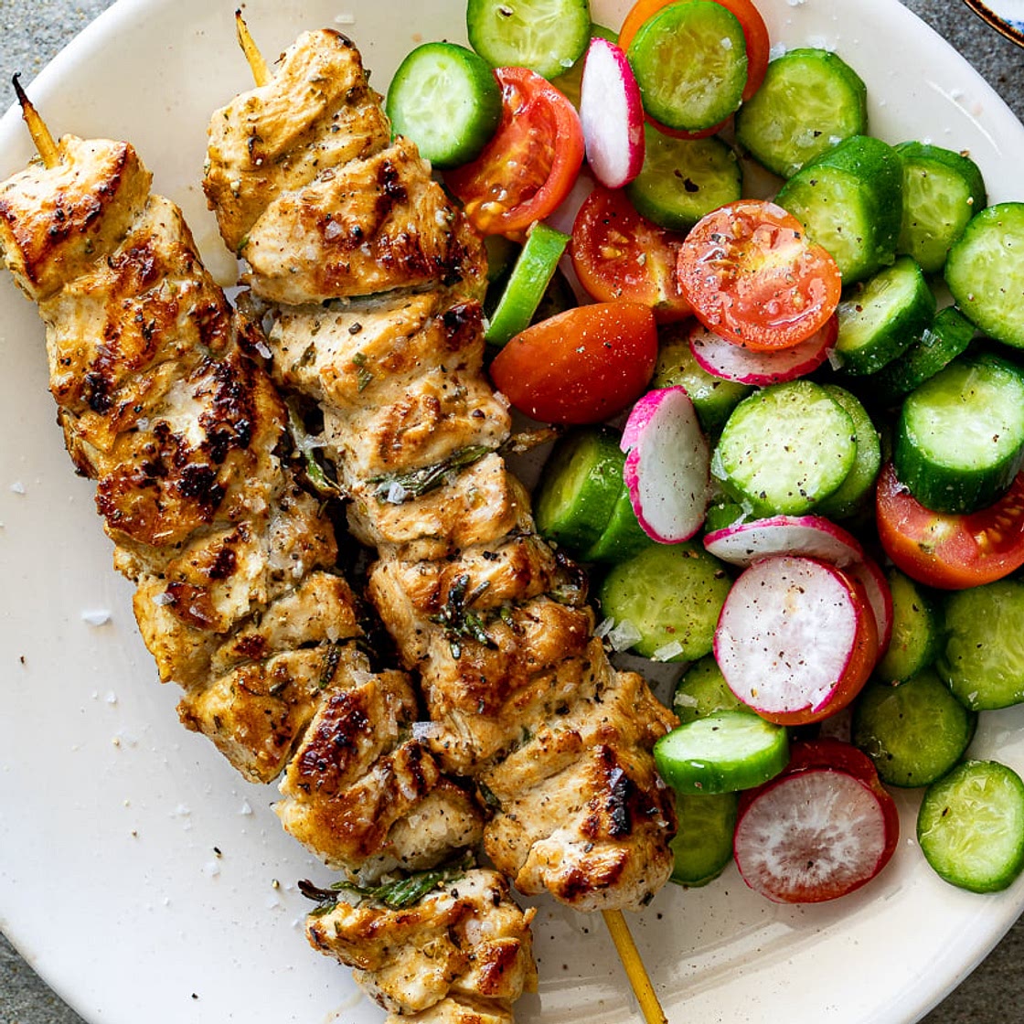 Easy herby lemon skewers