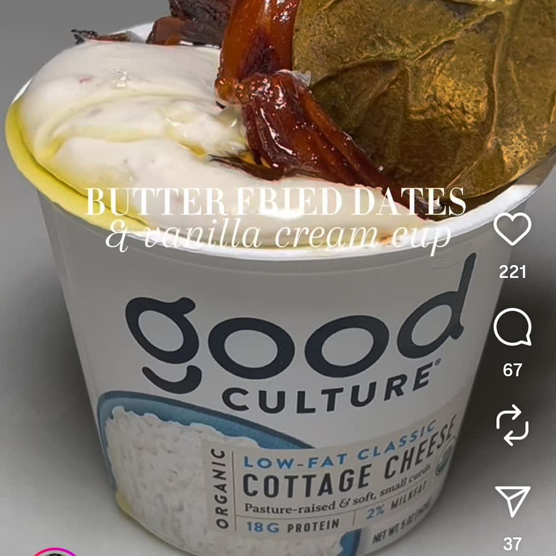 Butter Fried Dates with Vanilla Cottage Cheese Cup