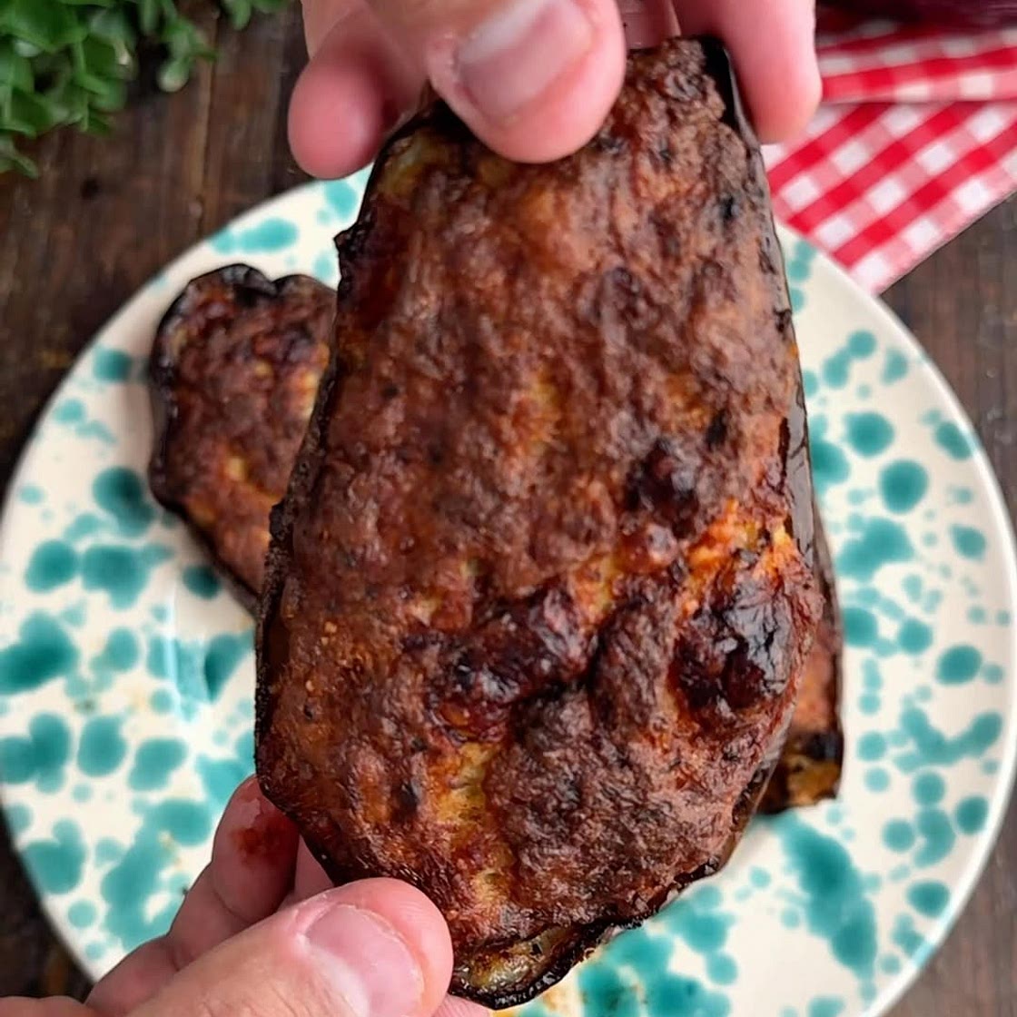 MELANZANE RIPIENE 🍆 ma in versione leggera: cotte in friggitrice ad aria o forno! 👉 Croccanti fuori, morbide e filanti dentro 🤤 Hai mai provato questa versione? Ti conquisteranno al primo morso! 🔁 Sal