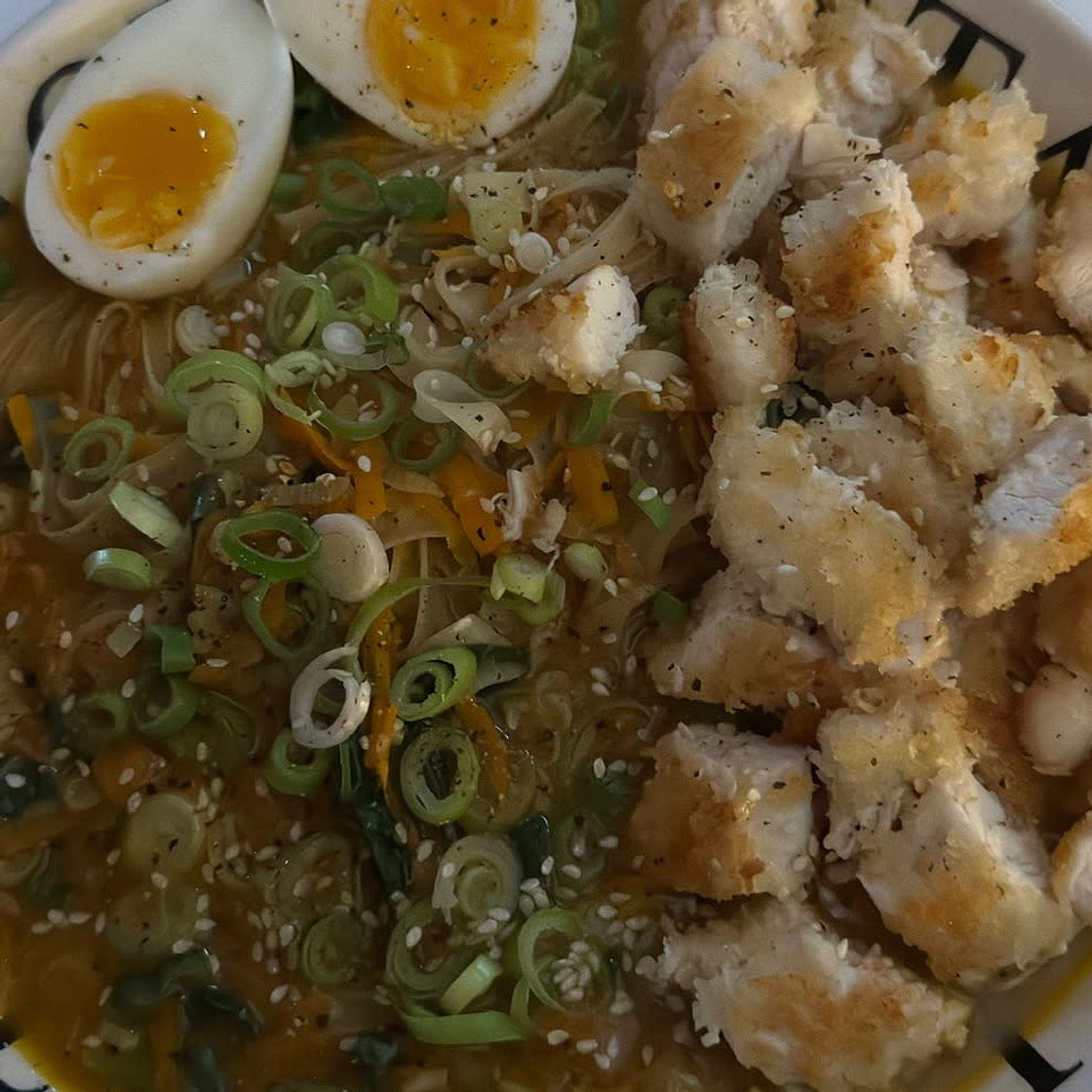 30 Minute Spicy Miso Chicken Katsu Ramen