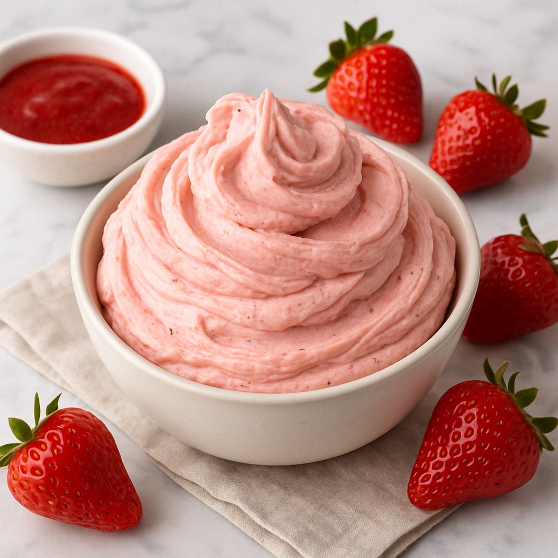 THE BEST STRAWBERRY BUTTERCREAM FROSTING