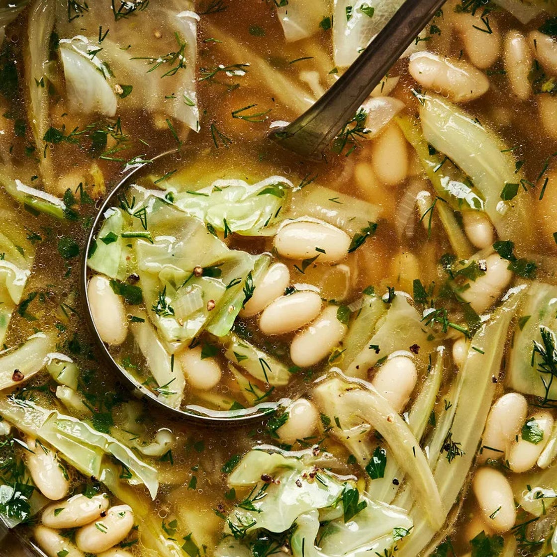 Baked Cabbage and White Beans