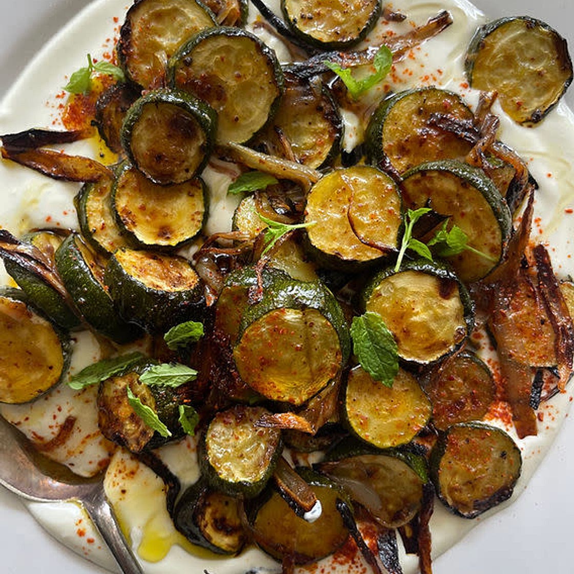 Whipped Feta with Courgette & Mint