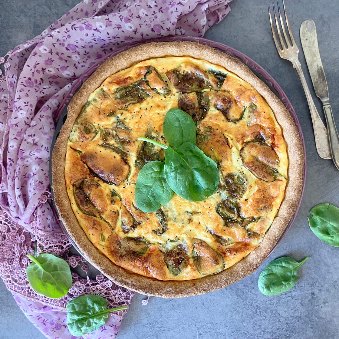 Lighter Cottage Cheese and Spinach Quiche