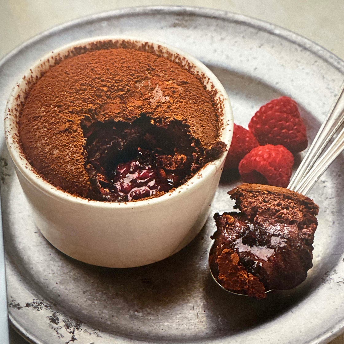 Flourless Chocolate and Raspberry Pots