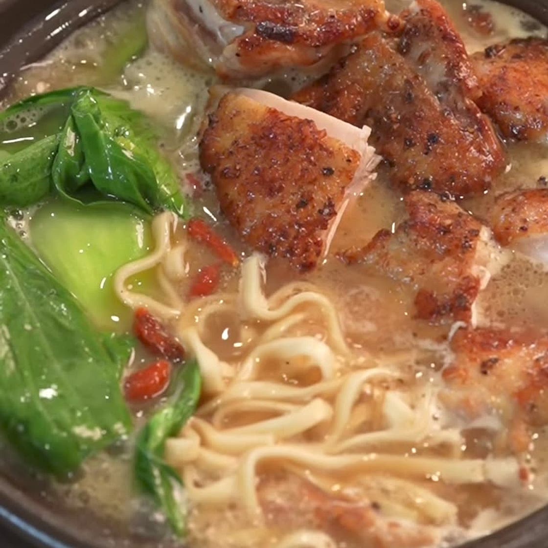 chicken noodle soup with sesame oil