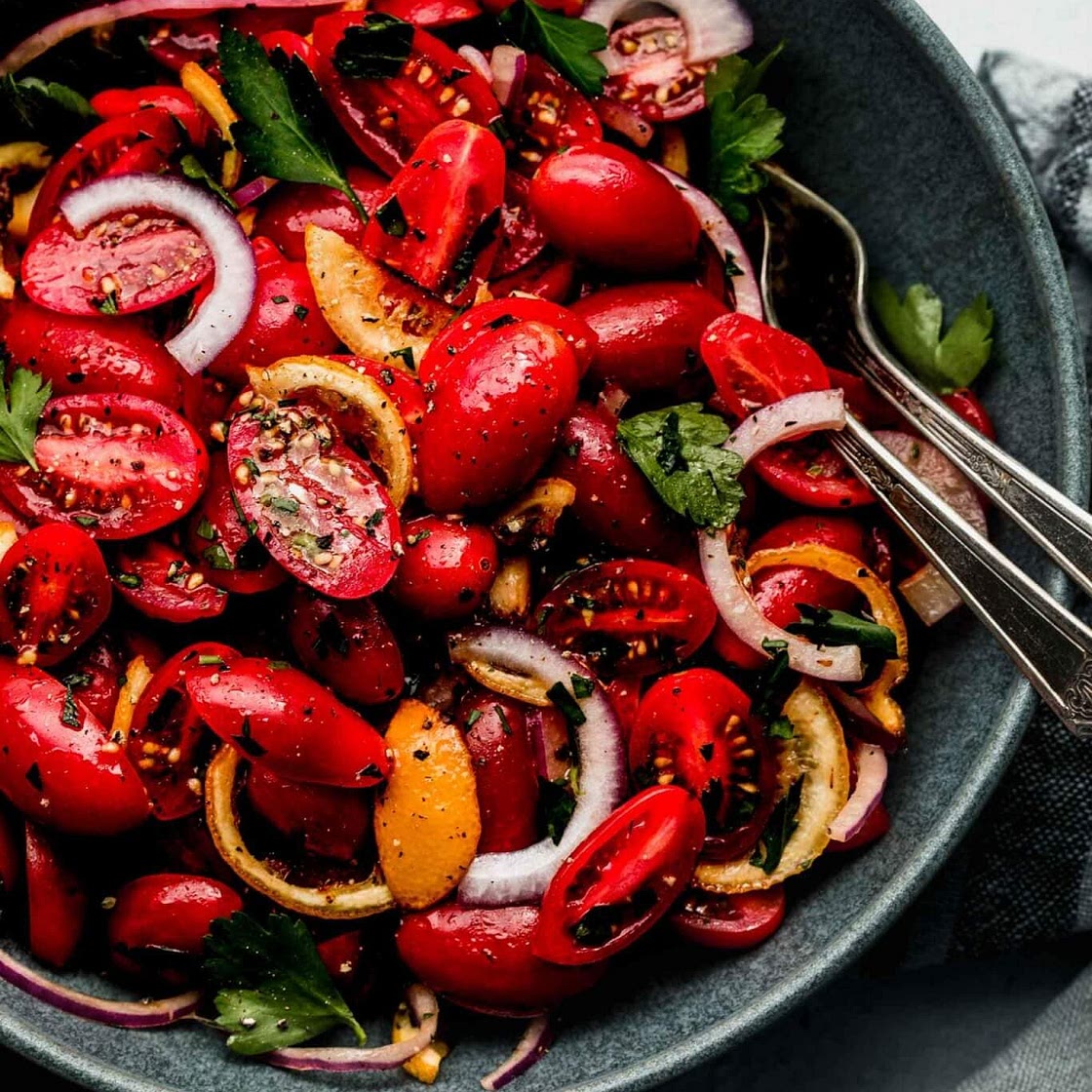 Cherry Tomato Salad with Roasted Lemons